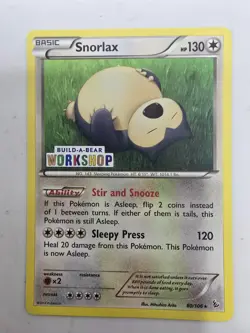 Pokemon Card Snorlax 80/106 Build-A-Bear Workshop Stamped Promo NM - Image 1
