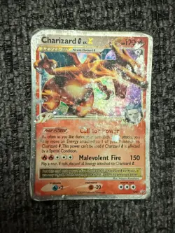 Pokemon Charizard G Lv.X Black Star Ultra Rare Promo DP45 EXTREMELY DAMAGED - Image 1
