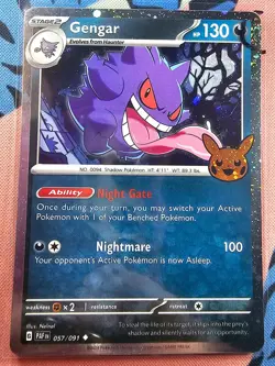 Gengar Cosmos Holo 057/091 Pokemon TCG Trick or Trade 2024 NM with Rare Swirl - Image 1