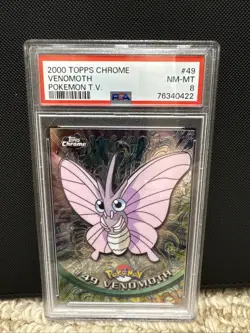 2000 Topps Chrome Pokemon Venomoth #49 Graded NM-MT 8 - Image 1