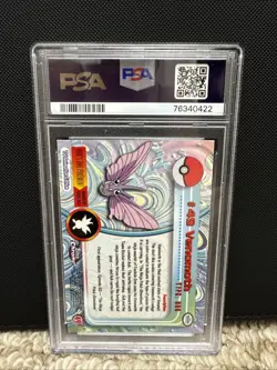 2000 Topps Chrome Pokemon Venomoth #49 Graded NM-MT 8 - Image 2
