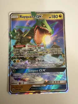 Pokemon TCG Rayquaza GX Holo Ultra Rare Card Celestial Storm 109/168 - Image 1