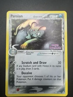 NM Persian 48/110 Delta Species Pokemon Holon Phantoms Reverse Holo - Image 1