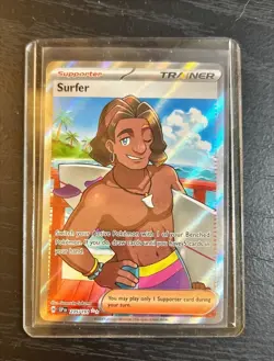 Surfer 235/191 Ultra Rare Holo Pokemon 2024 Surging Sparks NM - Image 1