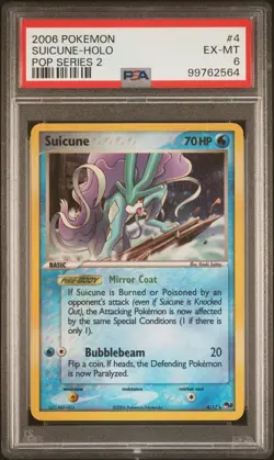 2006 POKEMON POP SERIES 2 #4 SUICUNE-HOLO PSA 6 - Image 1