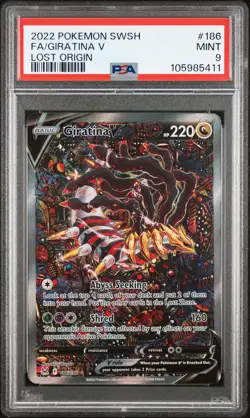 2022 POKEMON SWORD & SHIELD LOST ORIGIN #186 FULL ART/GIRATINA V PSA 9 - Image 1