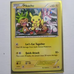 Pokemon XY Black Star Promo XY95 Pikachu ( Sylveon + Chespin ) Holo NM Card - Image 1