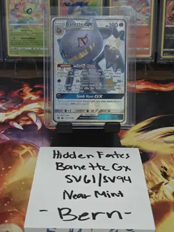 Pokemon TCG Banette GX Hidden Fates Shiny Vault Card SV61/SV94 NM/M - Image 1