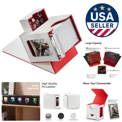 Elegant MTG Card Box Display for 100 Cards and Dice - Patented Design Red/White - Image 1
