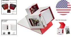Elegant MTG Card Box Display for 100 Cards and Dice - Patented Design Red/White - Image 2