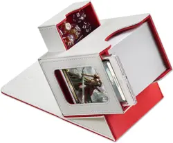 Elegant MTG Card Box Display for 100 Cards and Dice - Patented Design Red/White - Image 3
