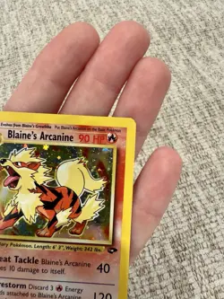 Blaine's Arcanine 90 HP Pokemon Card Gym Challenge Holo Rare LP - Image 3