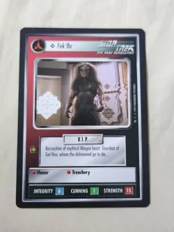 Star Trek 1E Premiere Black Border CCG Card Fek'lhr - Image 1