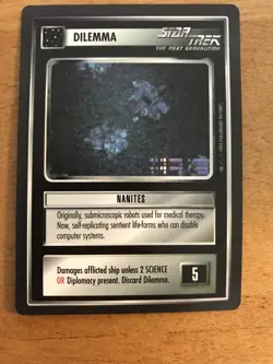 Star Trek CCG 1E Premiere Black Border Card Nanites Dilemma Near Mint - Image 1