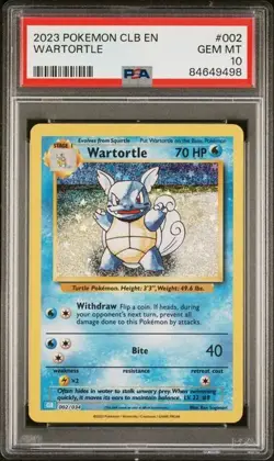 Wartortle 002/034 English CLB PSA 10 2023 Pokemon Trading Card Game Classic - Image 1