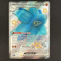 Pokemon TCG Glimmora ex Paldean Fates 218/091 Shiny Ultra Rare Holo Card - Image 1