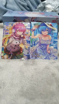 2x PREMIUM RE:ZERO REM AND RAM HOLO GLITTER RE ZERO ANIME WAIFU CARDS - Image 3