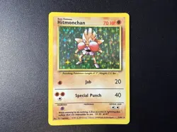 Pokemon TCG Hitmonchan Unlimited Rare Holo Card Base Set 007/102 - Image 1