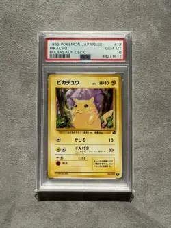 PSA 10 1999 Japanese Bulbasaur Deck Pikachu 13 Pokemon Card Promo VHS GRADED - Image 1