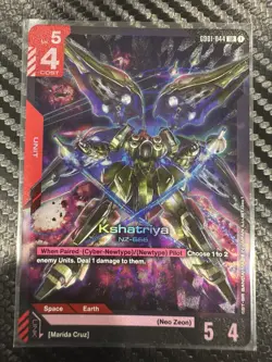 Gundam Card Game Newtype Rising Kshatriya GD01 044 LR. English. Condition NM - Image 1