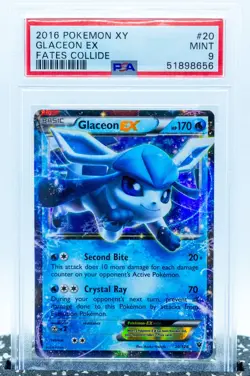 PSA 9 GLACEON EX 20/124 Ultra Rare XY Fates Collide - Pokemon Card 2016 - Image 1