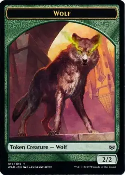 4 x Wolf Token (015/019) - War of the Spark - Common - Image 1