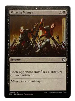 MIRE IN MISERY COMMANDER 2019 MTG SORCERY BLACK UNCOMMON - NM - Image 1