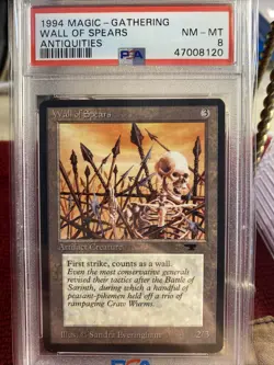MTG Wall of Spears Antiquities 1994 Magic The Gathering PSA 8 NM-MT - Image 1