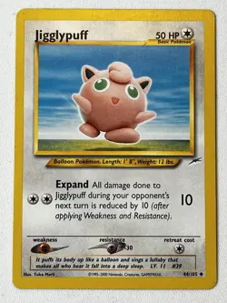 Pokemon TCG Jigglypuff 44/105 - Vintage Neo Destiny Common 2002 - Image 1
