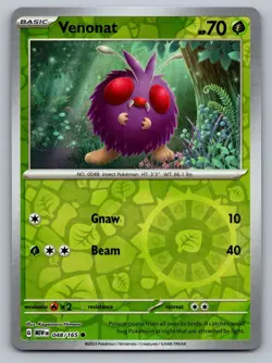 Pokemon TCG SV: Scarlet & Violet 151 Venonat 048/165 Reverse Holo - Image 1