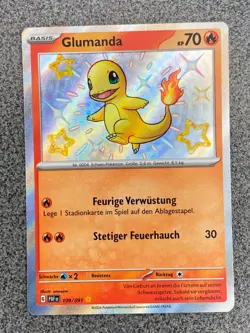 Glumanda 109/091 NM Deutsch Pokemon TCG Paldeas Schicksale Shiny Rare - Image 1