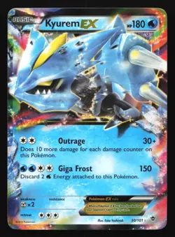 Pokemon Kyurem EX 30/101 Plasma Blast Ultra Rare Holo LP - Image 1