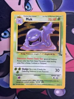 Pokemon TCG Muk 13/62 Holo Rare Fossil Set WOTC 1999 MP Vintage - Image 1