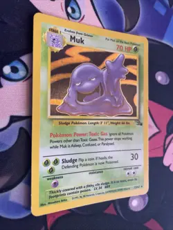 Pokemon TCG Muk 13/62 Holo Rare Fossil Set WOTC 1999 MP Vintage - Image 2