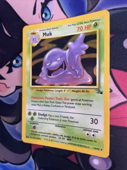 Pokemon TCG Muk 13/62 Holo Rare Fossil Set WOTC 1999 MP Vintage - Image 3