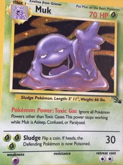Pokemon TCG Muk 13/62 Holo Rare Fossil Set WOTC 1999 MP Vintage - Image 4