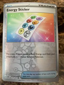 Pokemon TCG SV: 151 Energy Sticker Reverse Holo 159/165 Uncommon - Image 1