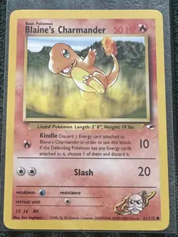 Pokemon Gym Heroes Blaine's Charmander 61/132 - Image 1