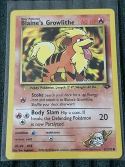Pokemon Gym Challenge Blaine's Growlithe 62/132 - Image 1