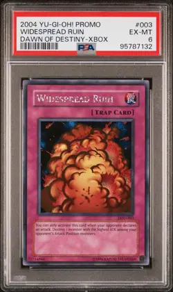 2004 YU-GI-OH! PROMO DAWN OF DESTINY-XBOX #003 WIDESPREAD RUIN PSA 6 - Image 1