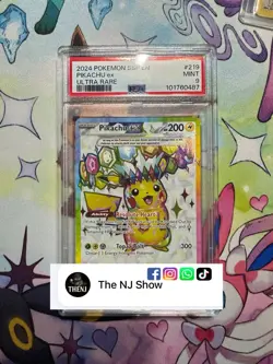 Pokemon TCG Pikachu EX Ultra Rare Holo Card 219/191 Surging Sparks PSA 9 - Image 3