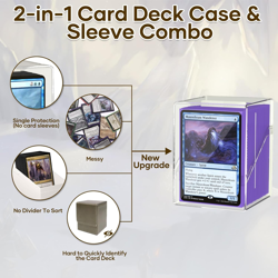 6 Pack Card Deck Boxes, Clear Commander Deck Case with 600Pcs Card Sleeves and D - Image 2