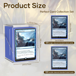 6 Pack Card Deck Boxes, Clear Commander Deck Case with 600Pcs Card Sleeves and D - Image 3