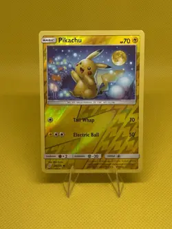 Pikachu 56/236 LP/NM Reverse Holo Unified Minds Pokemon Card cute stars moon - Image 1