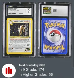CGC 9 MINT Giovanni's Persian 2000 Gym Challenge 8/132 Holo Pokemon Card - Image 1