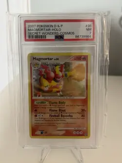 Pokemon TCG Magmortar Cosmos Holo Rare Card 31/132 Secret Wonders PSA 7 - Image 3