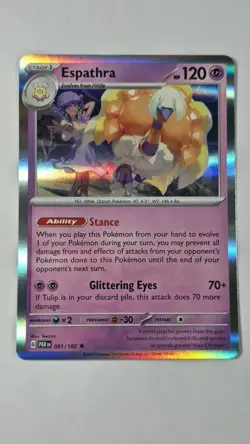 Pokemon TCG Espathra 081/182 Paradox Rift Reverse Holo Pokemon Card TCG - Image 1