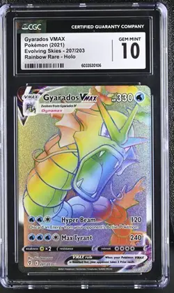 CGC 10 GYARADOS VMAX 207 EVOLVING SKIES SECRET RAINBOW RARE POKEMON GEM MINT - Image 1