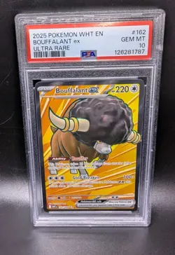 Bouffalant ex 162/086 Sv: White Flare Holo Ultra Rare 2025 POKEMON PSA GEM MT 10 - Image 3