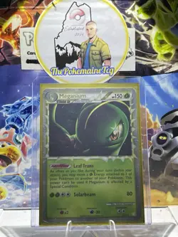 POKEMON TCG - Meganium (Prime) 109/123 Heartgold & Soulsilver Holo - PLAYED - Image 1